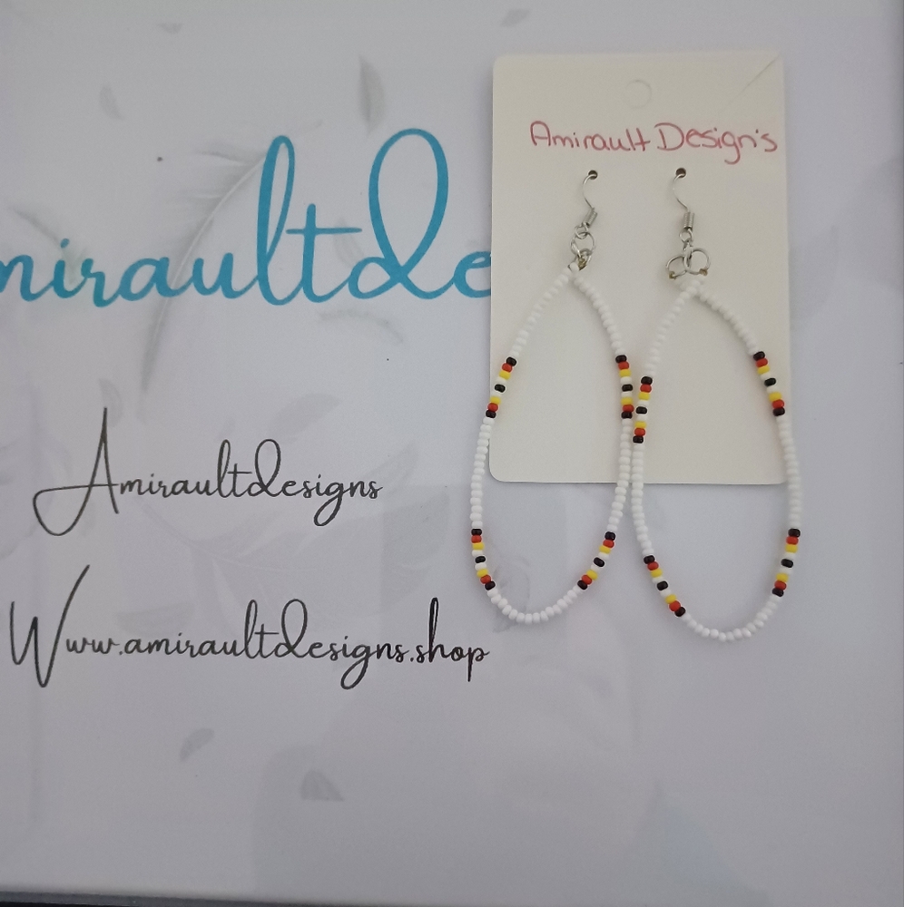 Single Beaded oval Earrings
